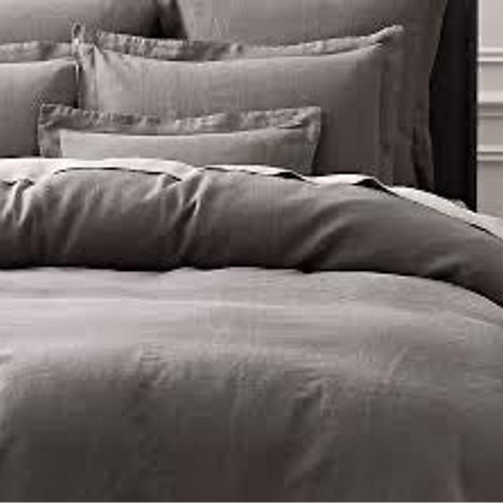 RH Vintage Washed Stonewashed Belgian Linen Duvet Cover Taupe Brown King